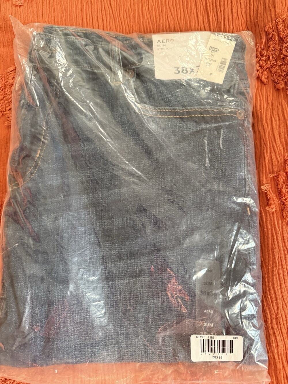 NWT Aero Slim Fit Jeans 38/36 Blue Denim Men’s